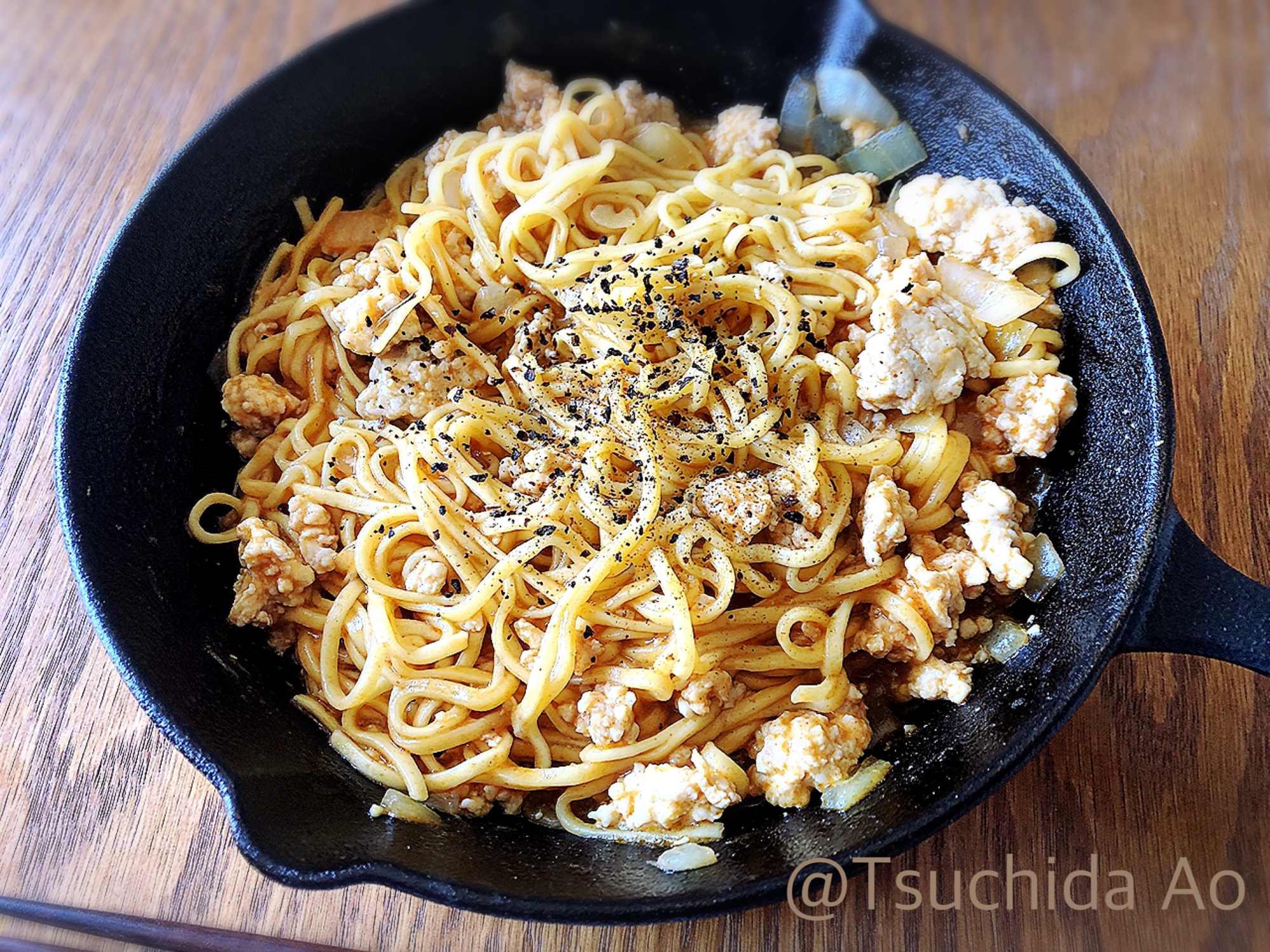 インスタント麺で！味噌ポリタン