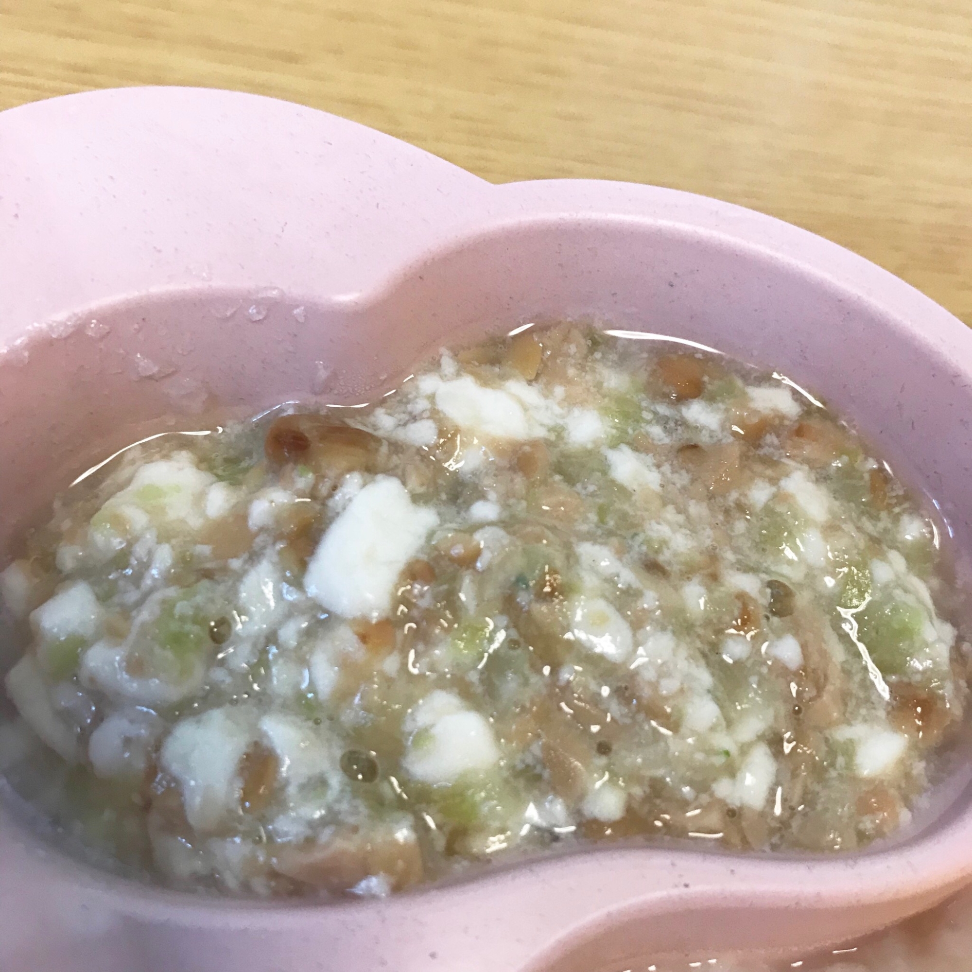 【離乳食】豆腐とキャベツの納豆煮込み