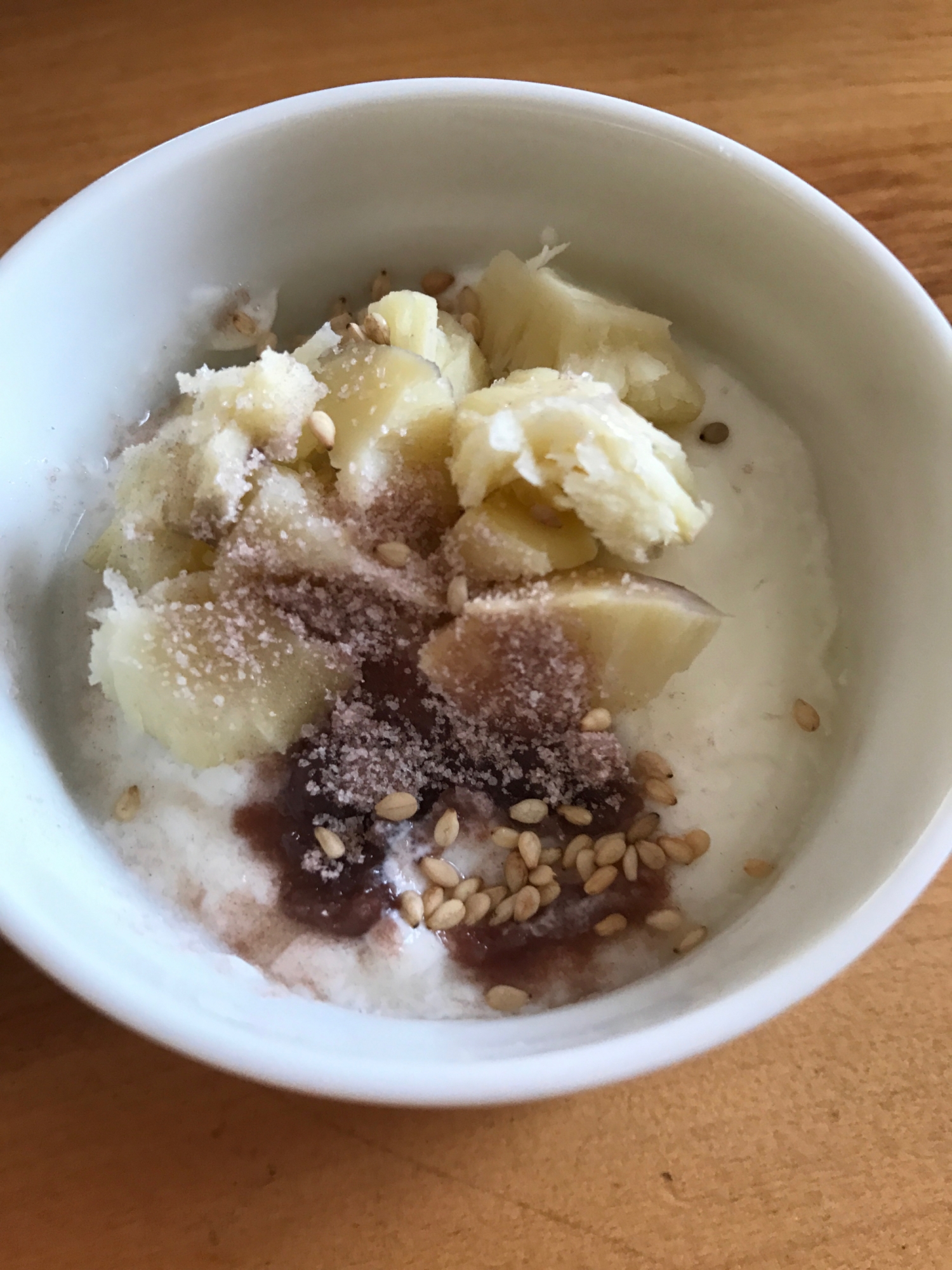 茹で栗のおしるこ風味ヨーグルト