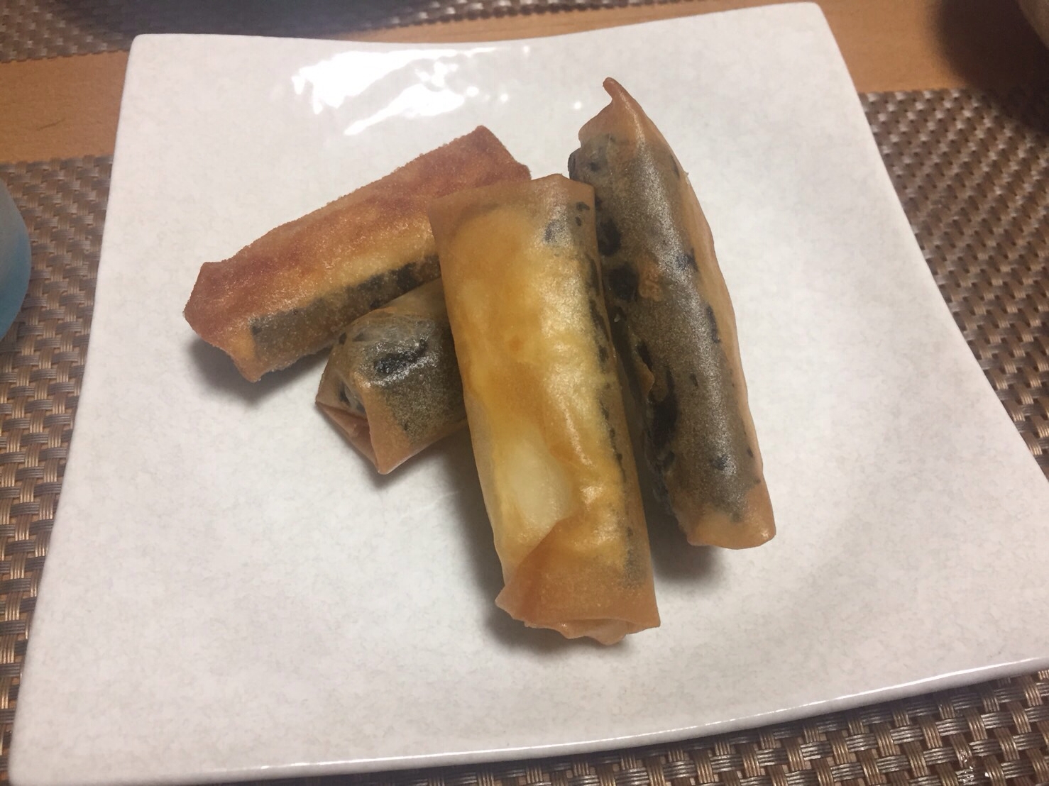 海苔チー豆腐のミニ春巻き