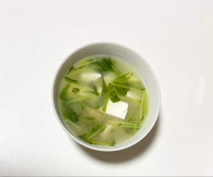 豆腐&青梗菜&水菜の味噌汁