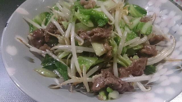 牛肉と野菜のシンプル炒め