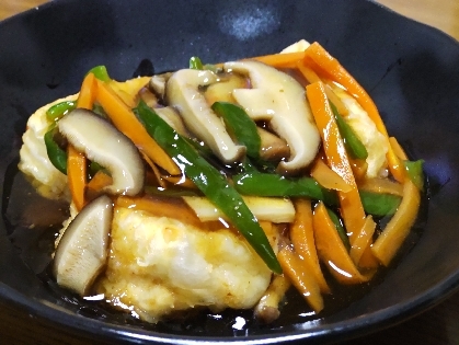 フライパン一つで簡単。揚げだし豆腐の野菜あんかけ
