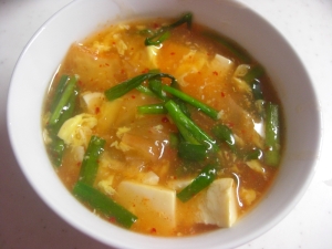 キムチのチゲ風スープ