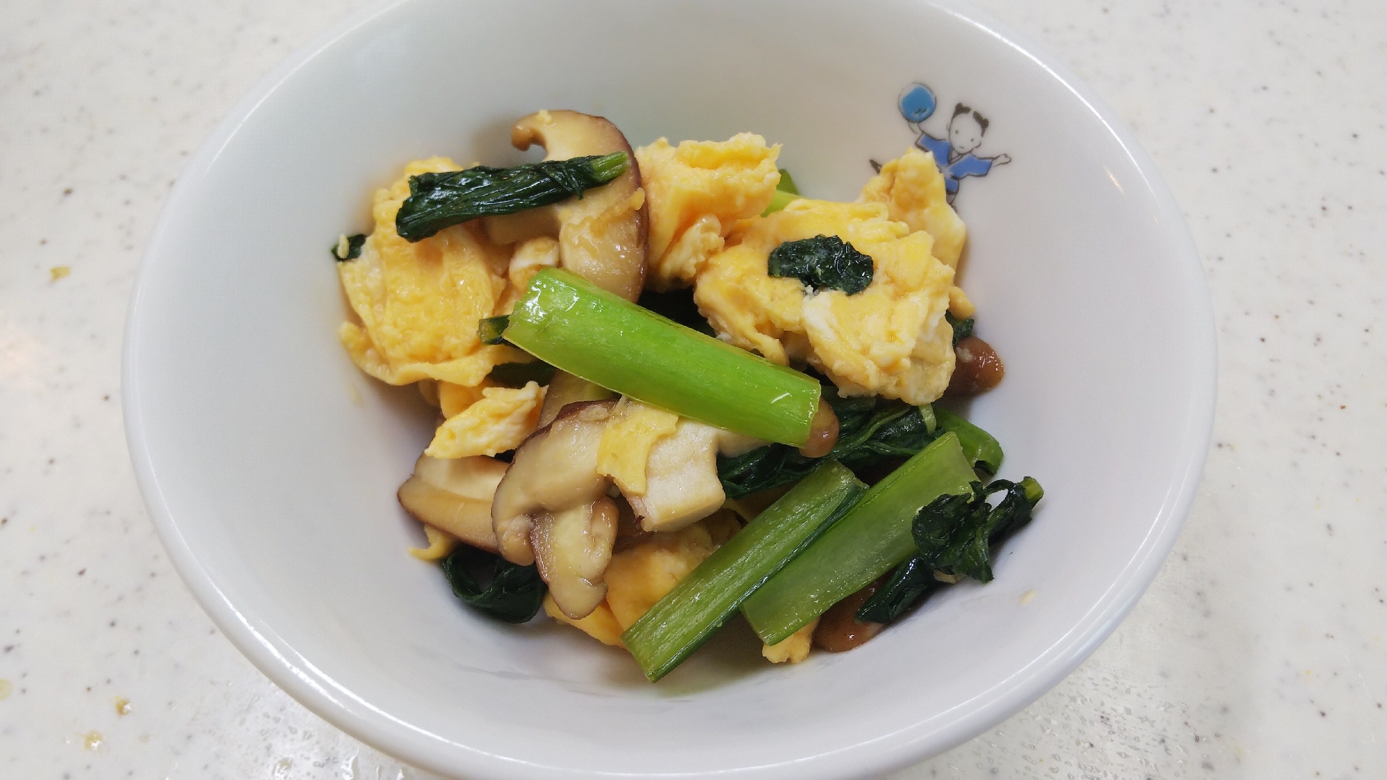 小松菜と卵のポン酢炒め