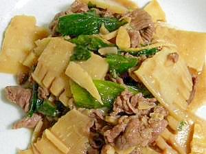 牛肉とタケノコとレタスたっぷり炒め