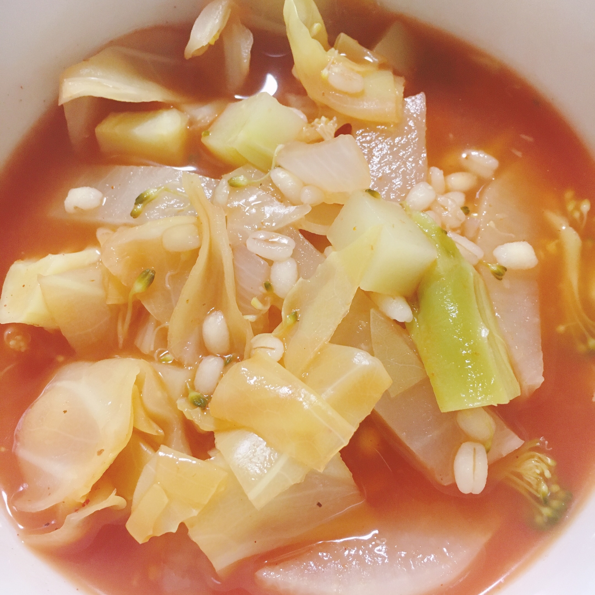 もち麦入りトマトスープ レシピ 作り方 By おこめ121 楽天レシピ