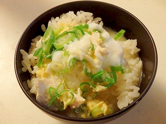 朝食に★鶏むね肉の卵スープご飯