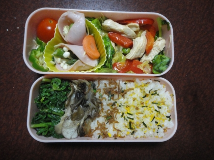 お弁当　マジックソルトでアスパラとえのきのハム巻き