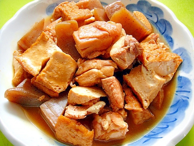 厚揚げと鶏肉こんにゃくのピリ辛煮 レシピ 作り方 By Mint74 楽天レシピ