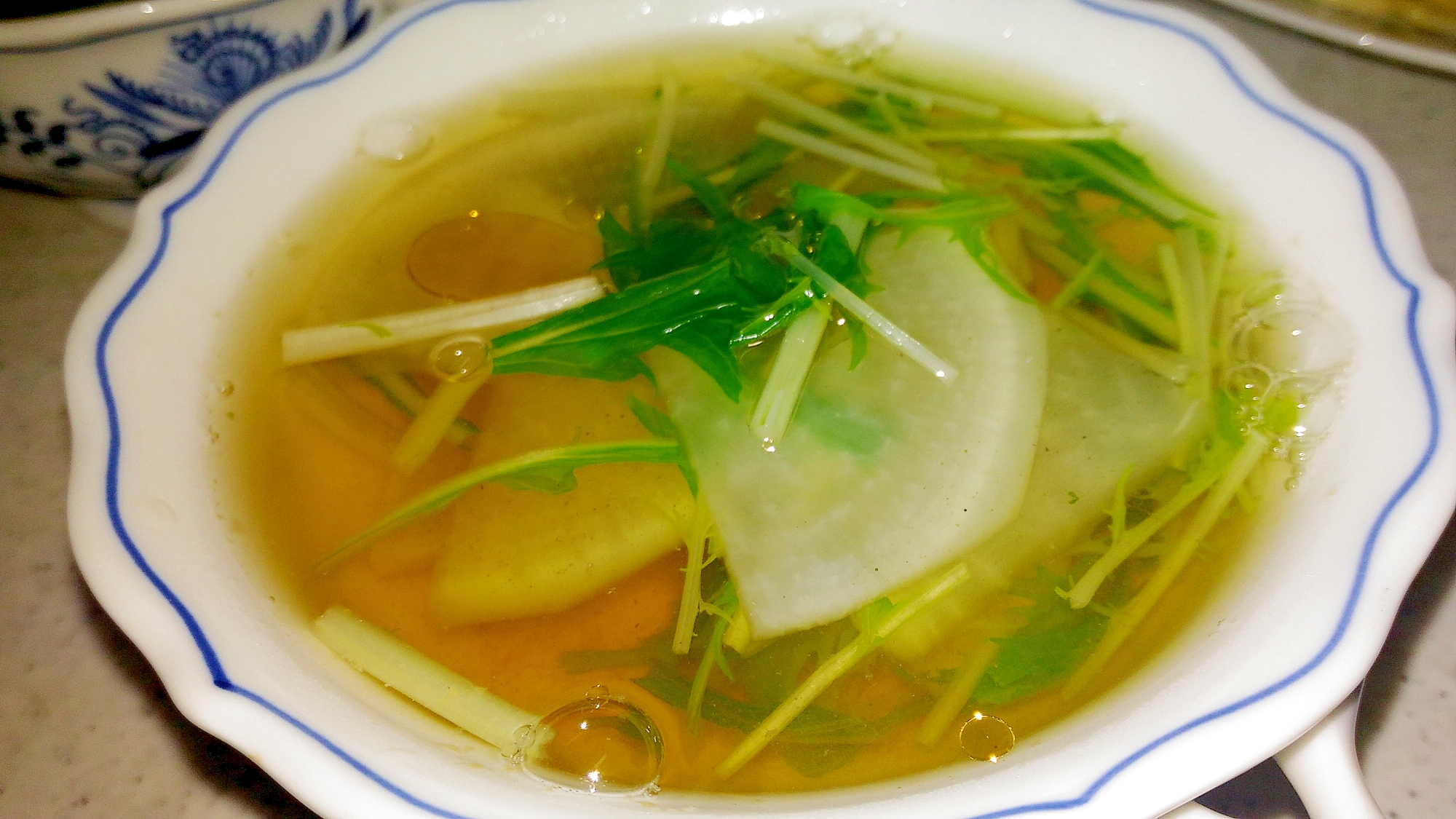 大根と水菜の和風スープ