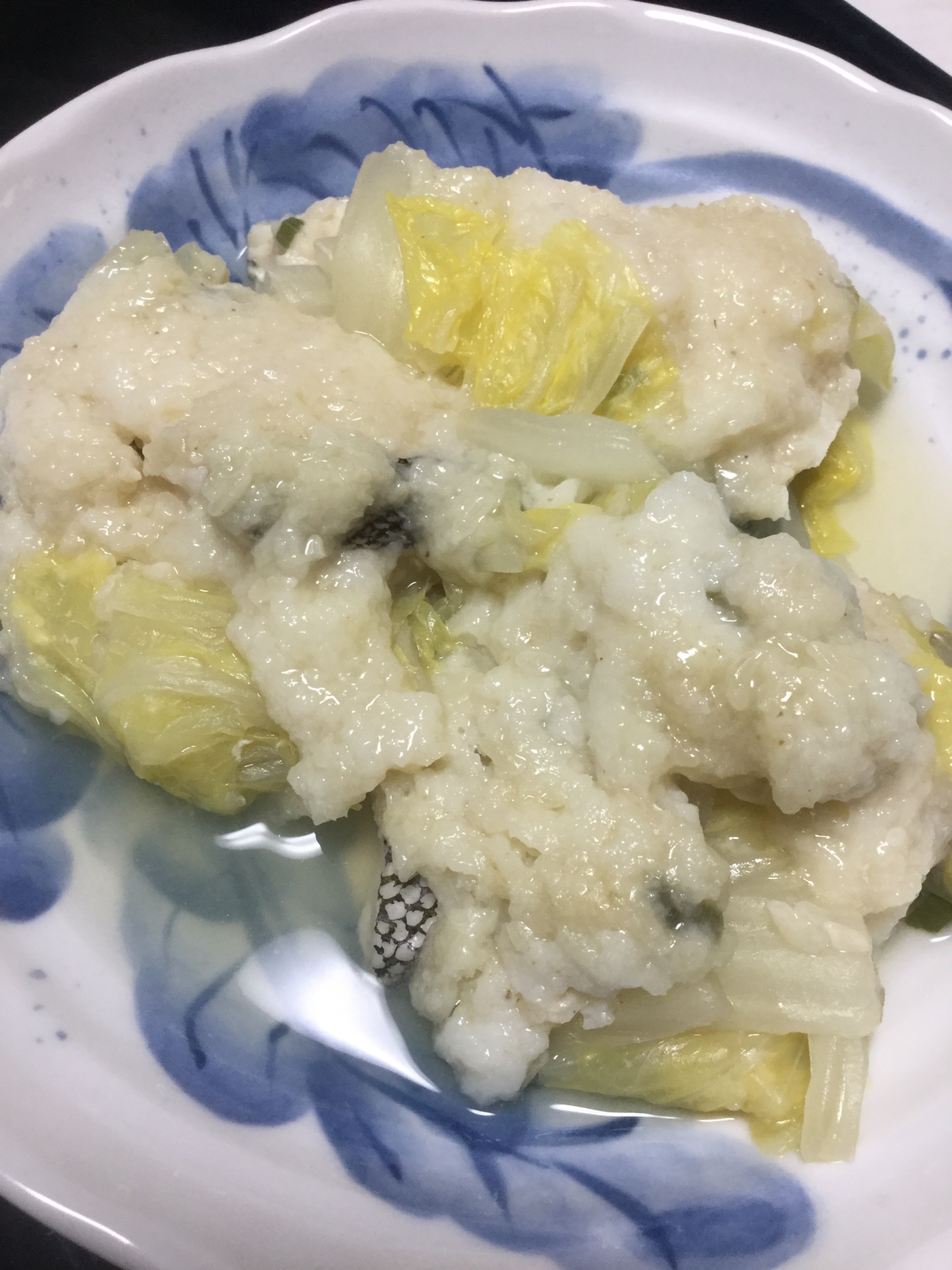 鱈と白菜の塩麹でトロロ蒸し