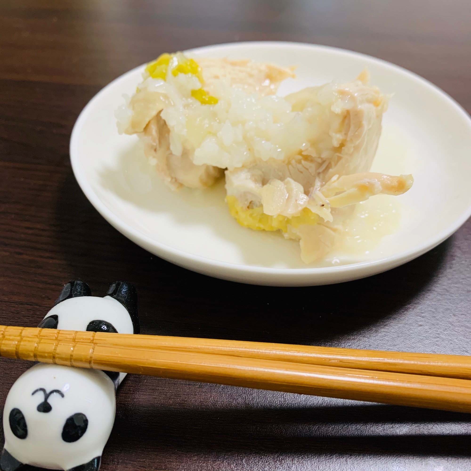 炊飯器でつくる蒸し鶏&お米スープ