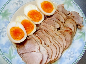 豚ももヘルシー煮豚 半熟煮玉子添え レシピ 作り方 By Mint74 楽天レシピ