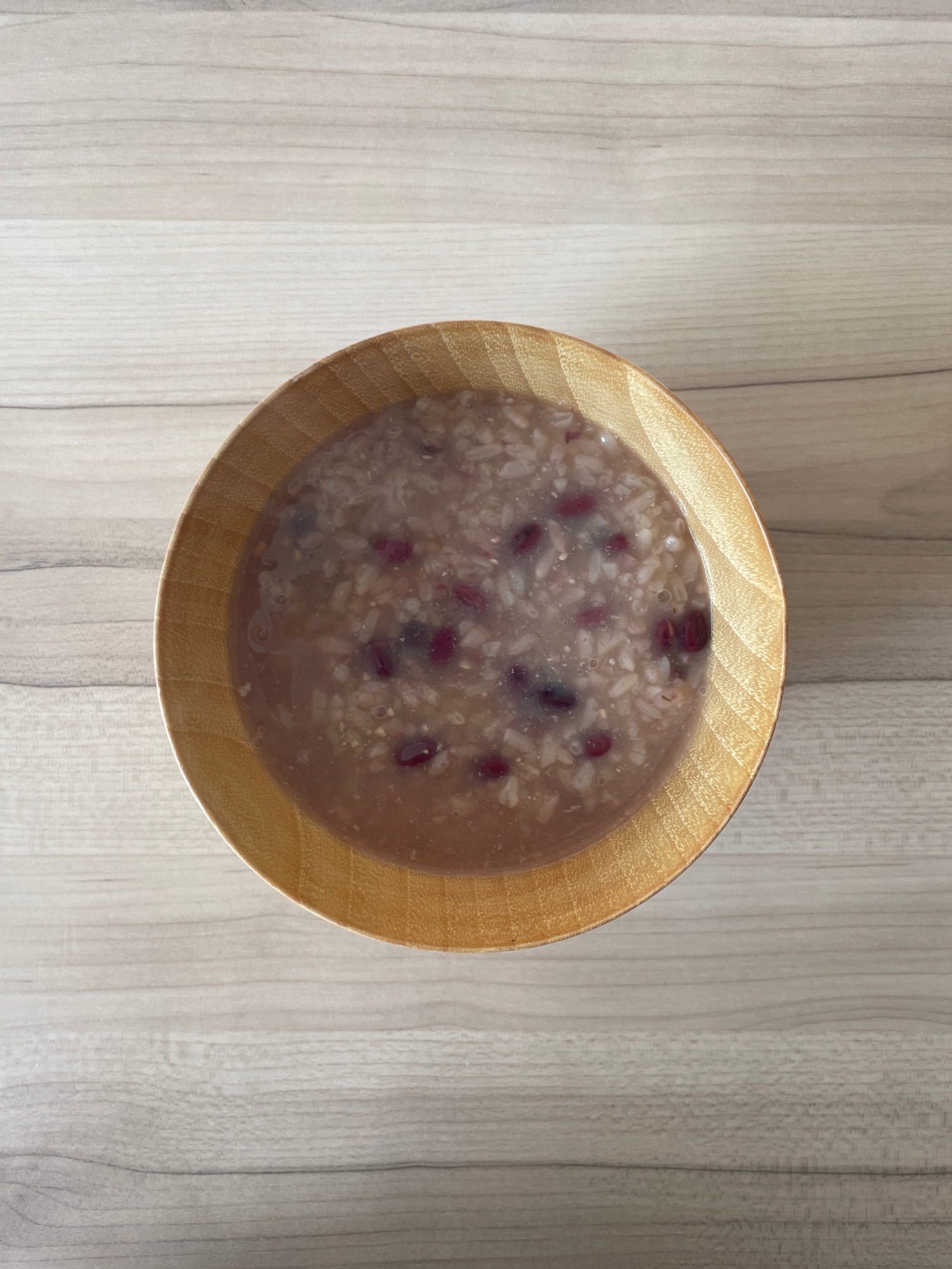 小豆と根昆布水の味噌醤油もち米煮
