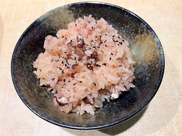 電気圧力鍋でお赤飯