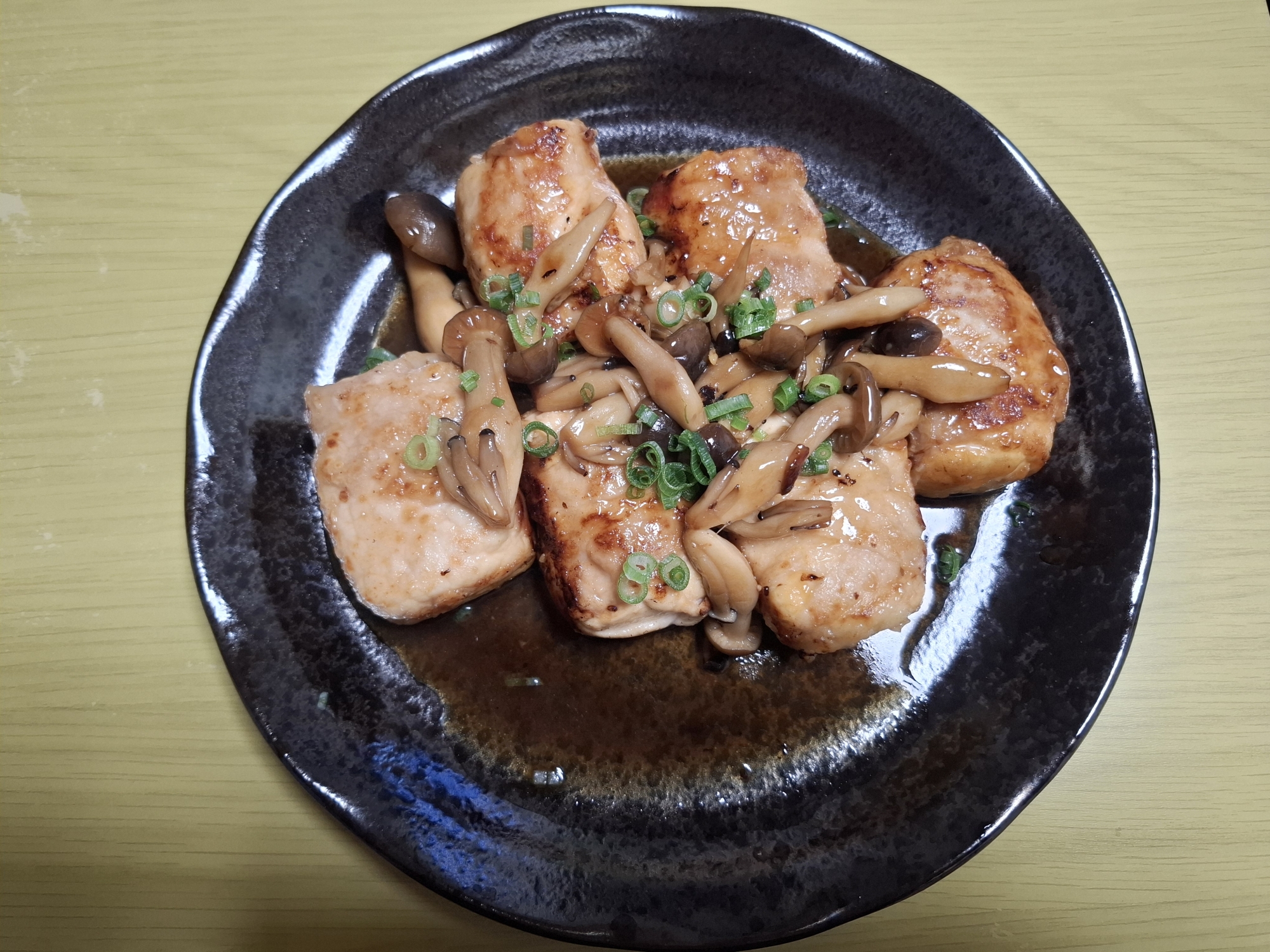 肉巻き豆腐の照り焼き