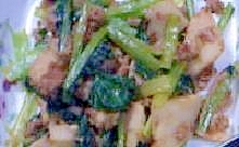 小松菜とたけのこの炒め物