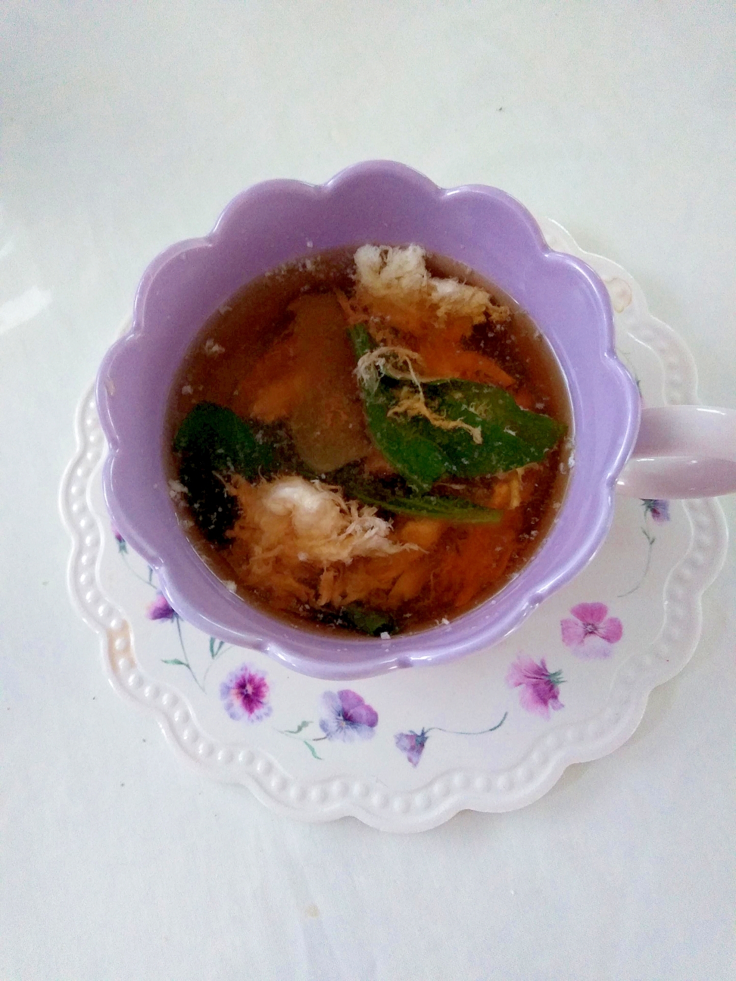素朴！卵と三つ葉の中華スープ