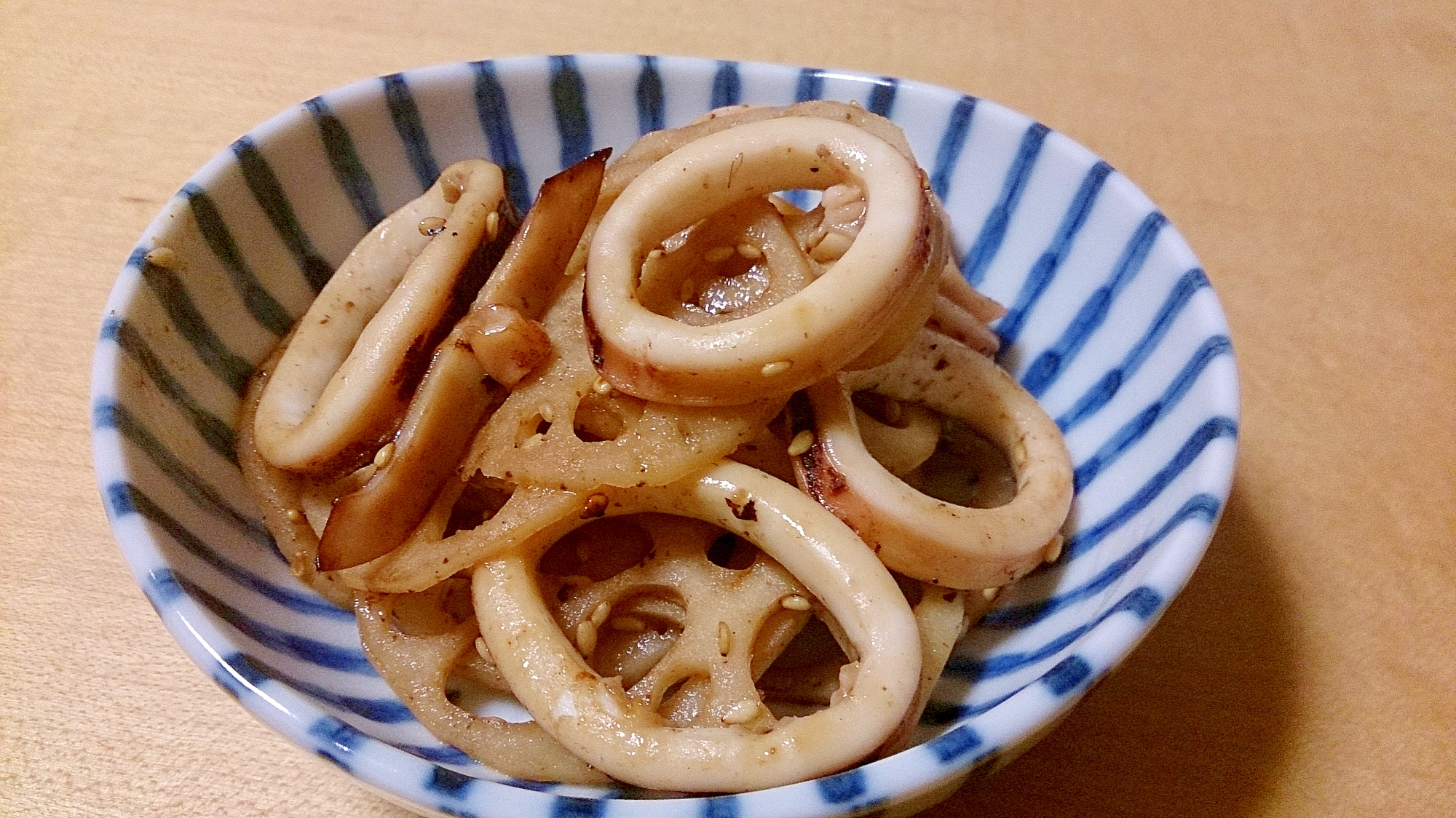 イカとレンコンのキンピラ★味付けは簡単にめんつゆ