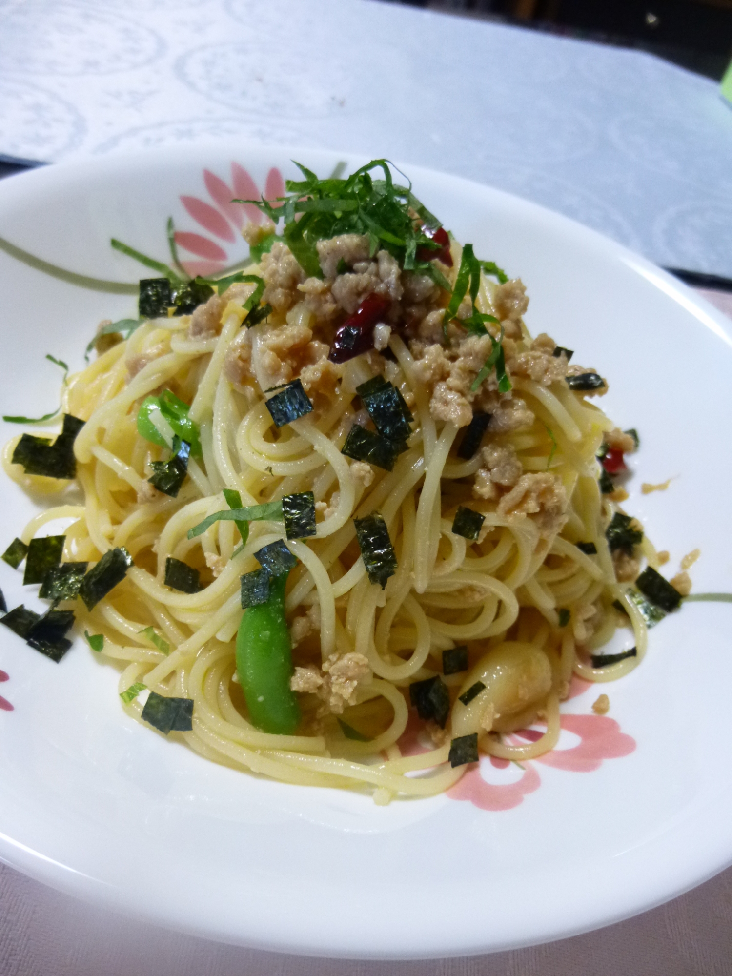 鶏そぼろの和風パスタ 冷製もok レシピ 作り方 By 遊星 楽天レシピ