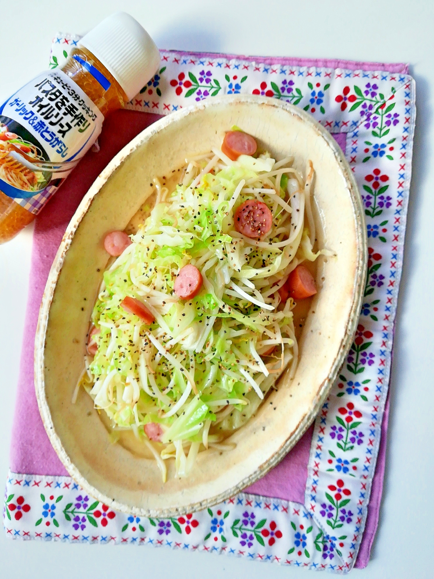 パスタソースで野菜炒め