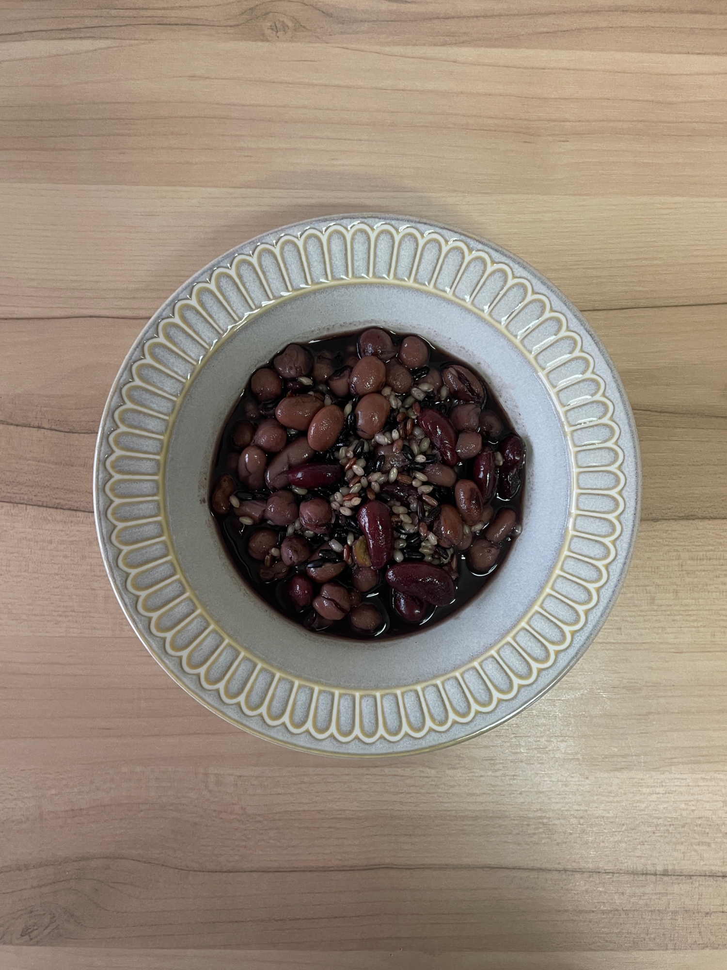 古代米とミックスビーンズのルイボスティー煮