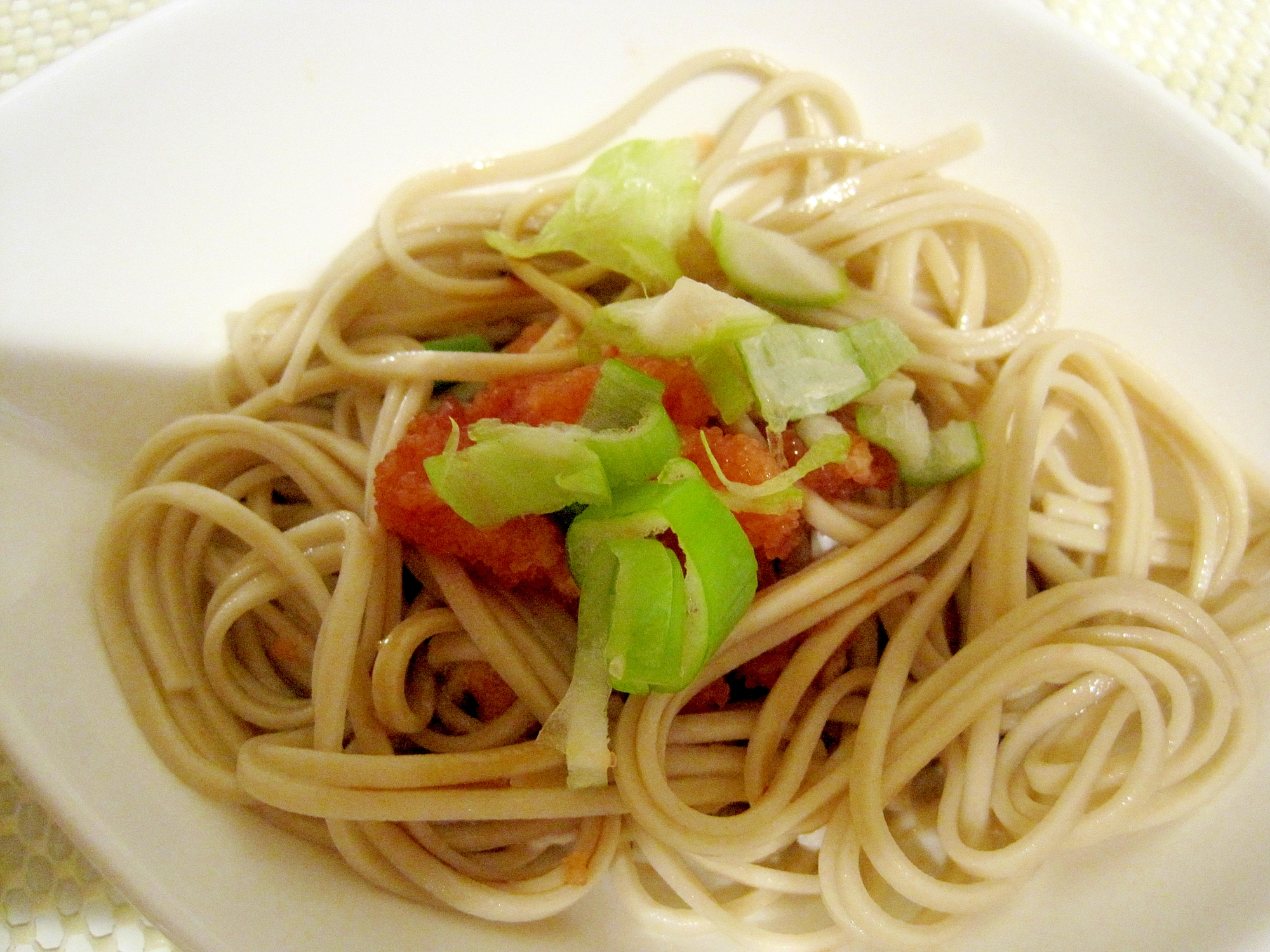 たらこバターのざる蕎麦