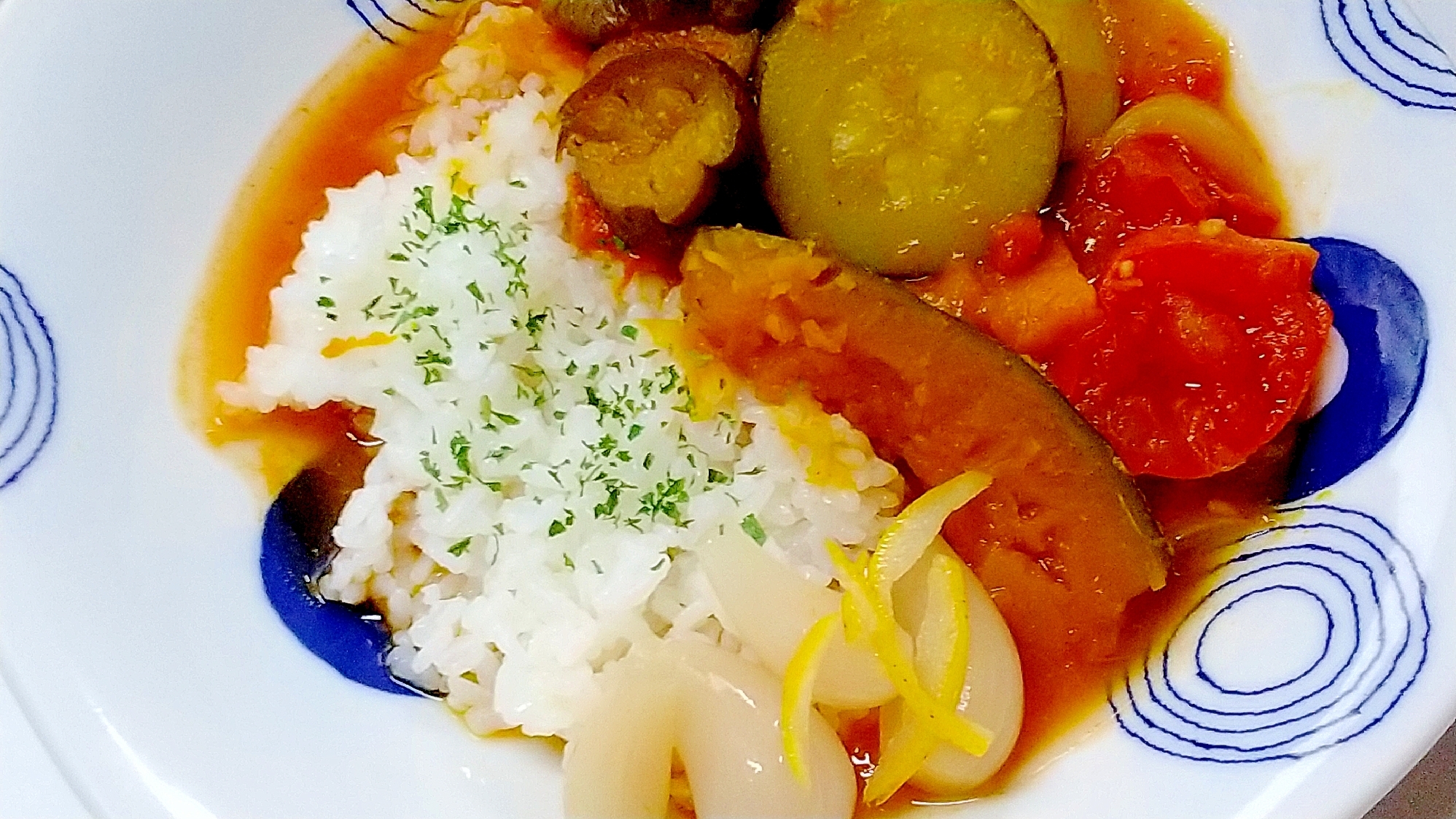 お肉なし、夏野菜スープカレー