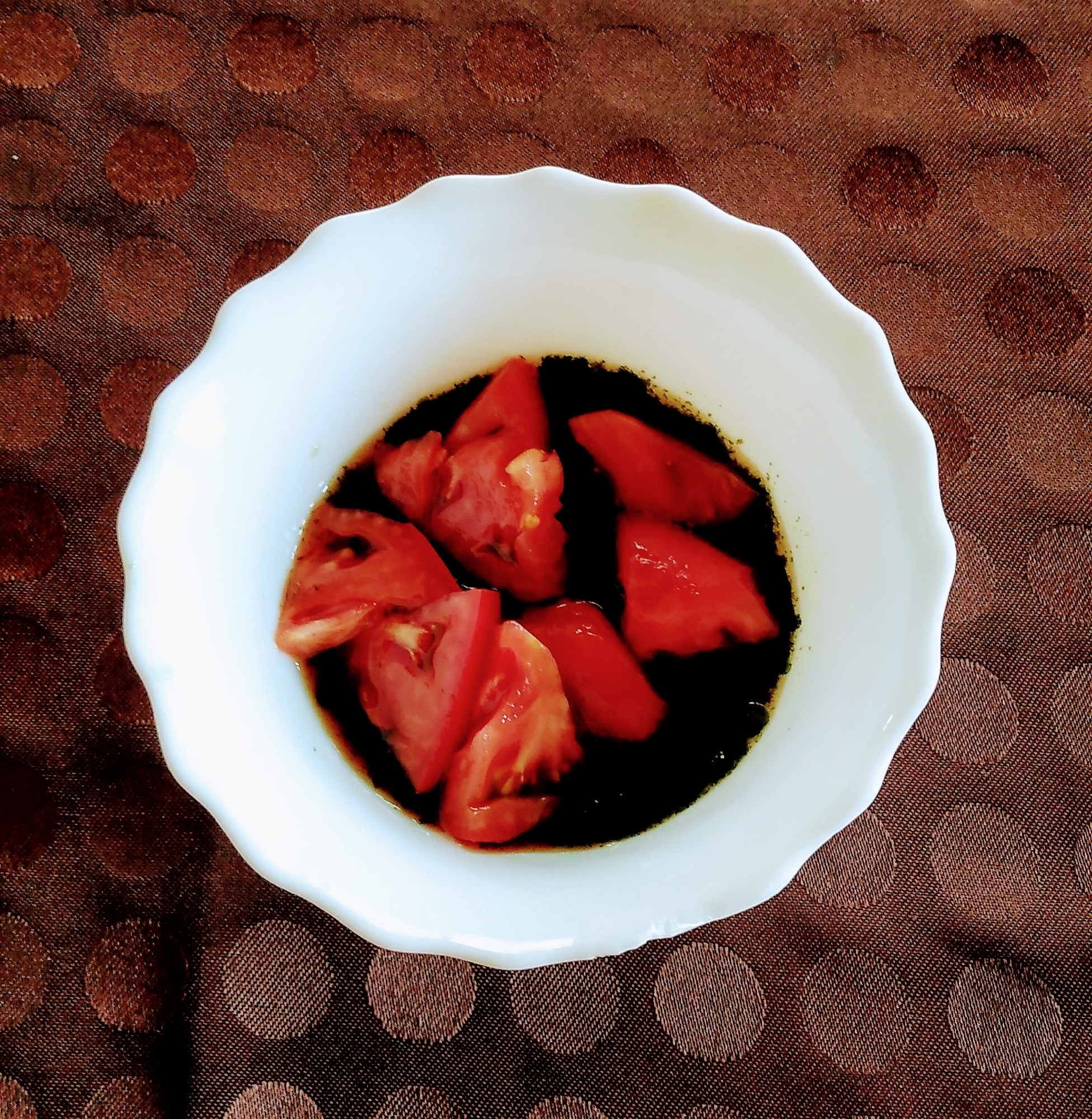 トマトと生海苔の酢の物