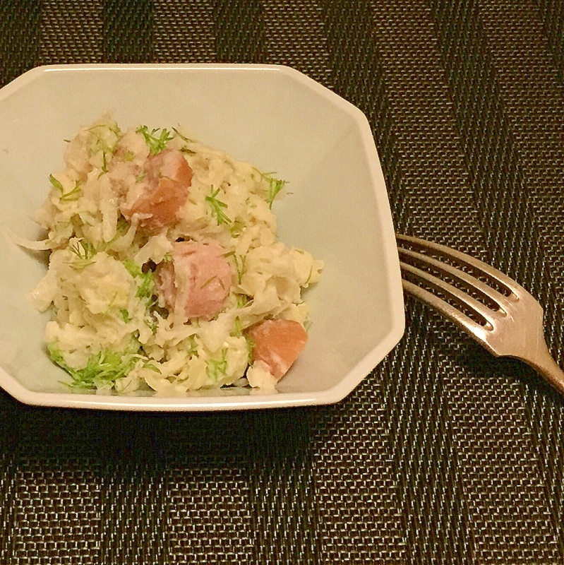 里芋とウインナーソーセージのポテサラ