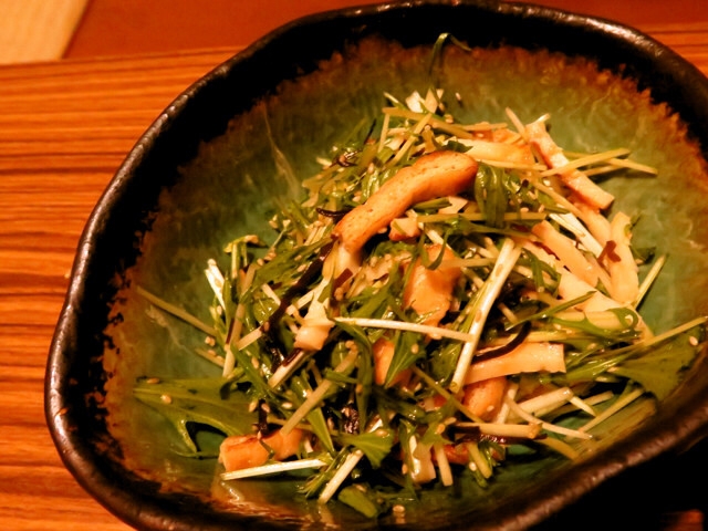 簡単混ぜるだけ♪水菜と油揚げの塩昆布和え