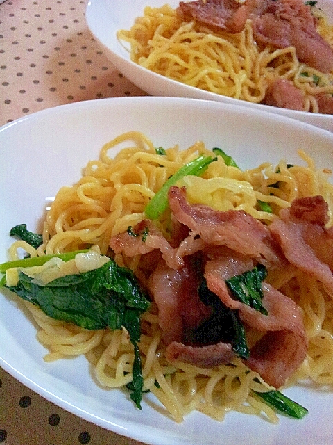 小松菜と牛バラ肉の塩焼きそば レシピ 作り方 By ラズベリっち 楽天レシピ