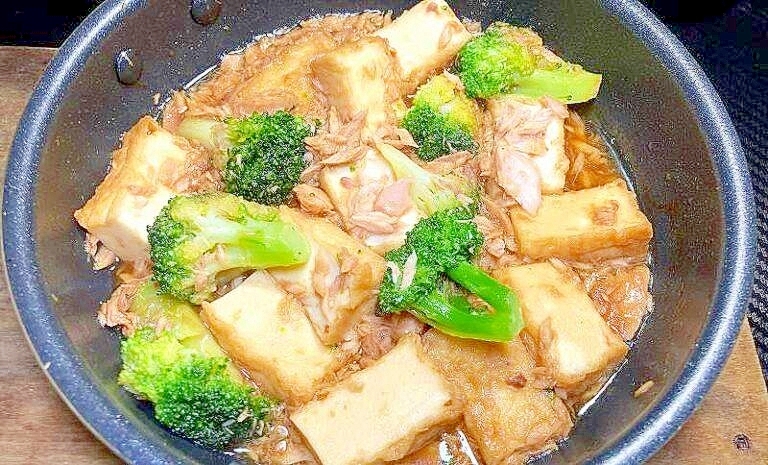 【素朴飯】ツナと厚揚げとブロッコリーの煮物