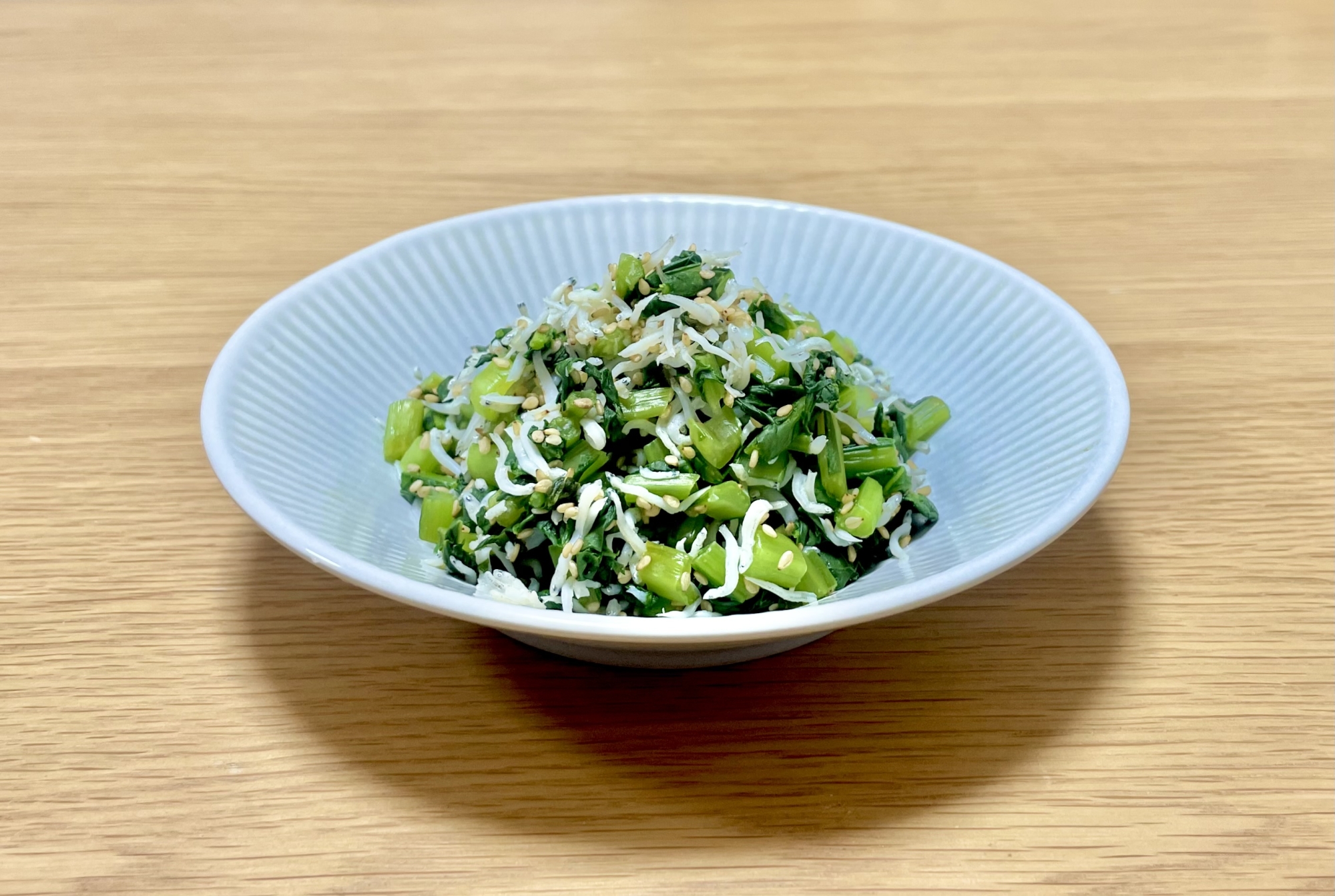 四毒抜き◆蕪の葉しらす炒め