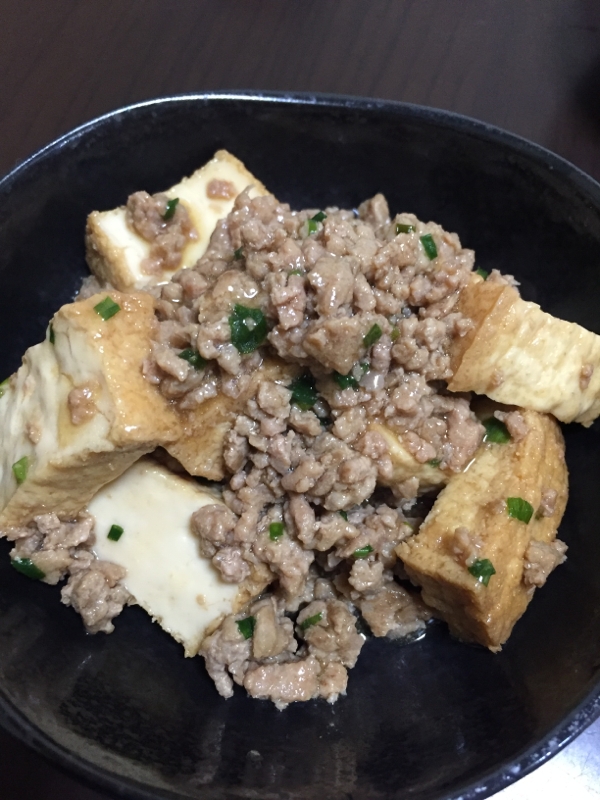 超簡単！時短！豚ひき肉と厚揚げのササッと煮