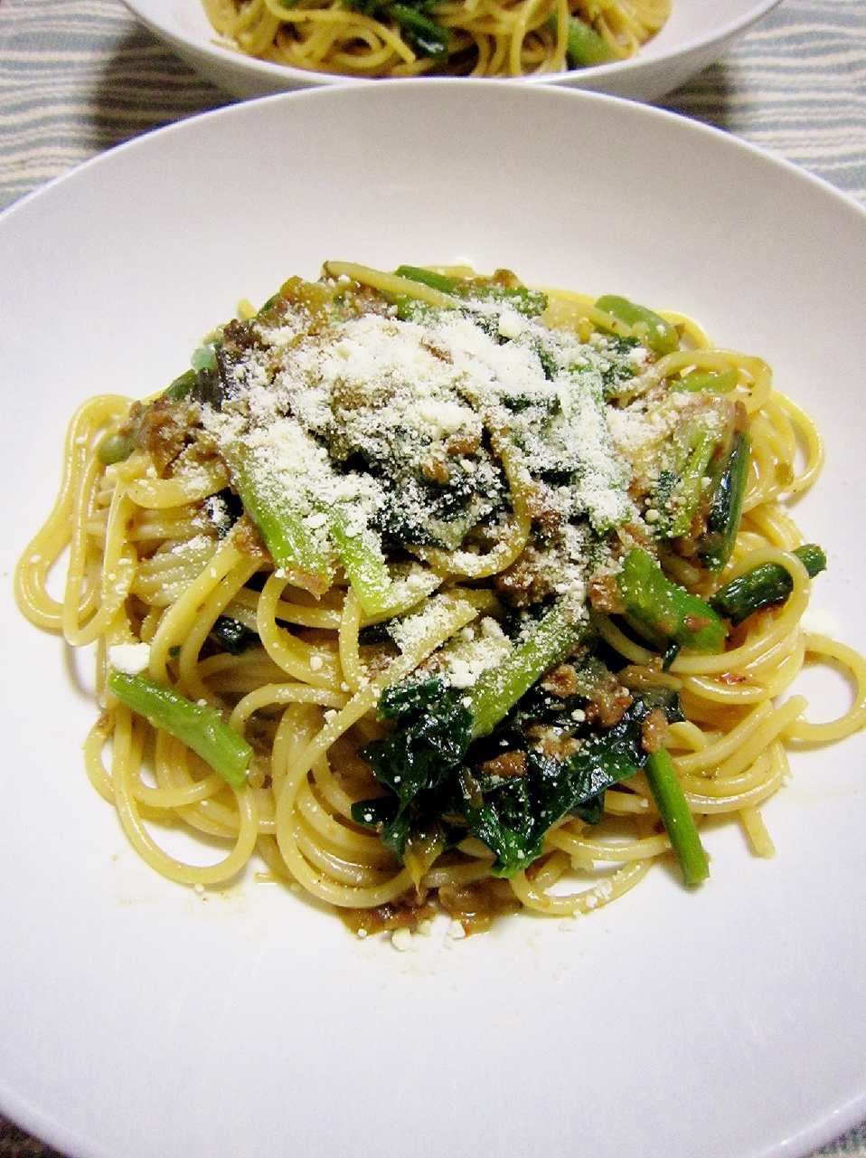 リメイク 肉そぼろとほうれん草のパスタ レシピ 作り方 By yamat 楽天レシピ