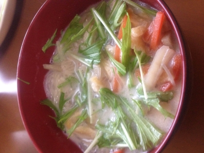 有機野菜ときのこの豆乳味噌デトックススープ