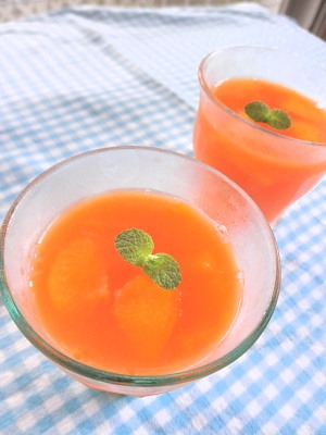 野菜ジュースでフルーツ寒天ゼリー