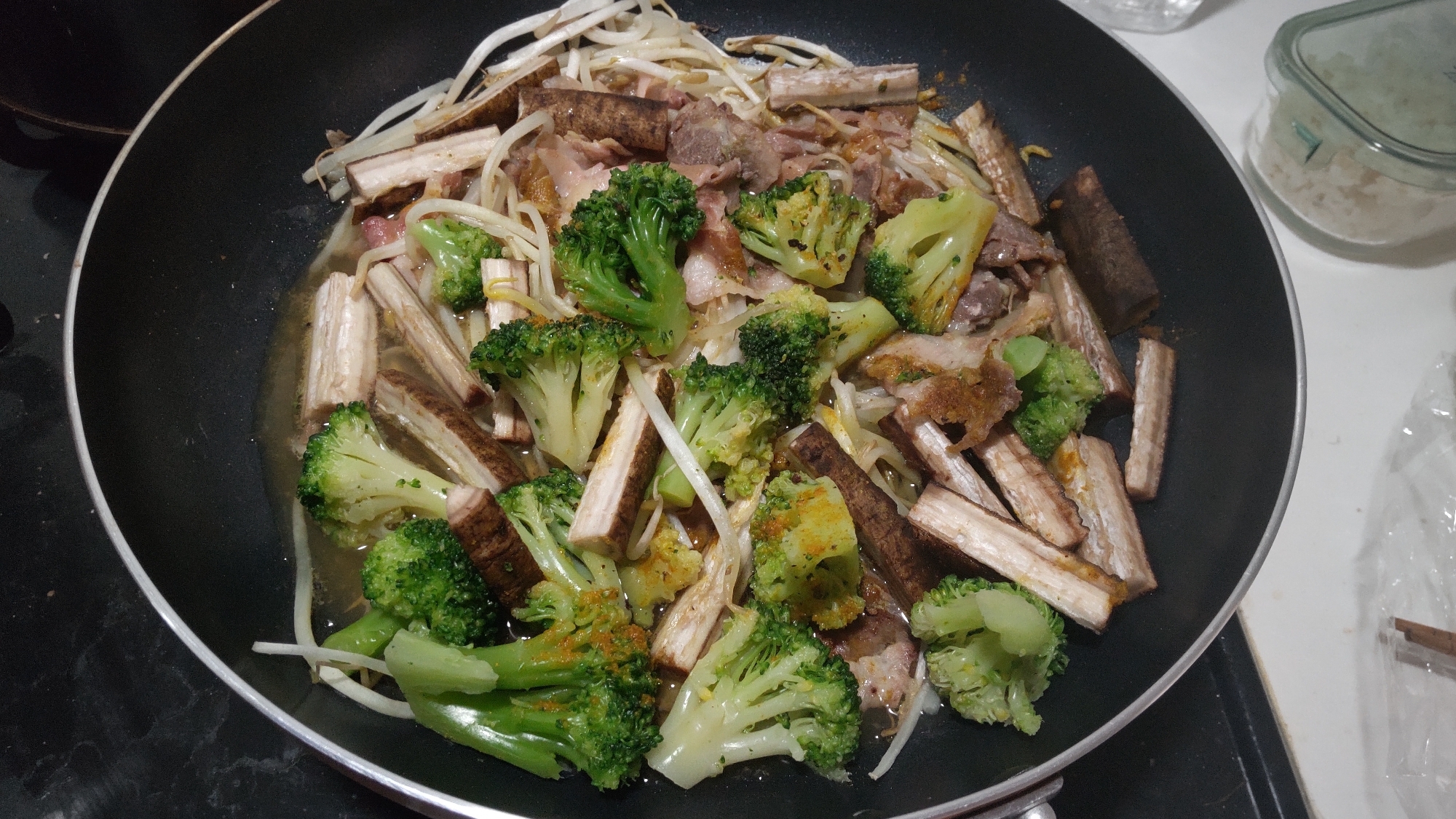 カレー風味の野菜炒め