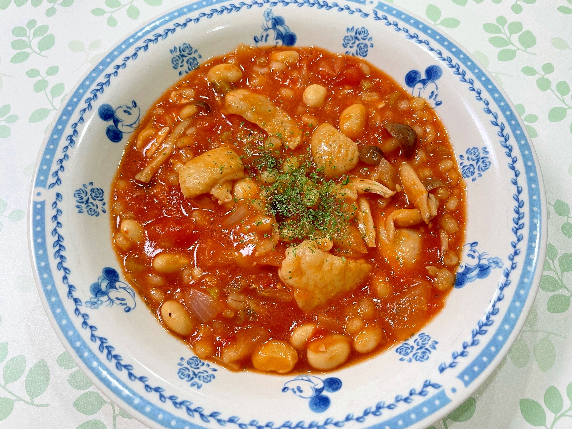 もち麦入り☆鶏肉と大豆のトマトシチュー