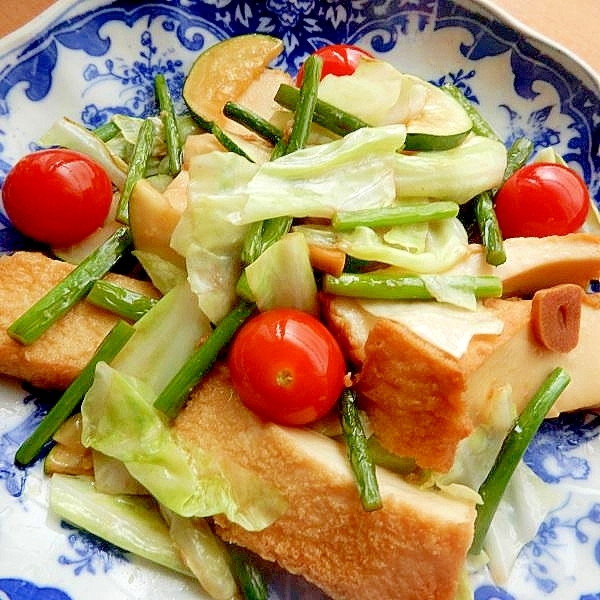 ５分！？砂糖の隠し味❤厚揚げと野菜の炒め物♪