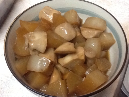 里芋好きな息子のために♪
大根もシミシミで美味しかったです(^O^)
ごちそうさまでした！
