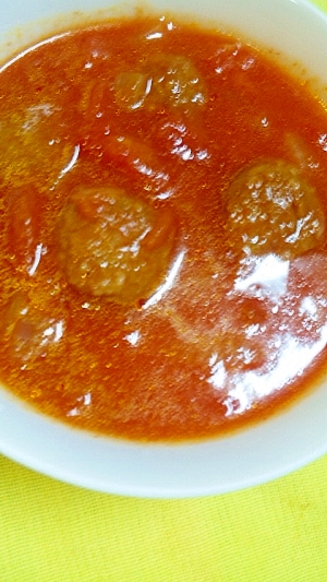 簡単！ミートボールとトマトの食べるスープ