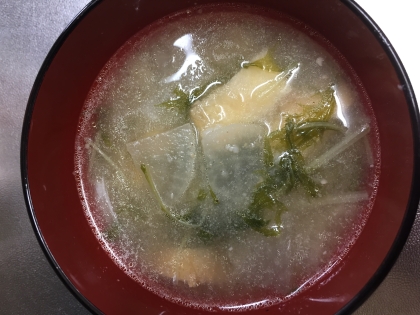 水菜と油揚げの味噌汁