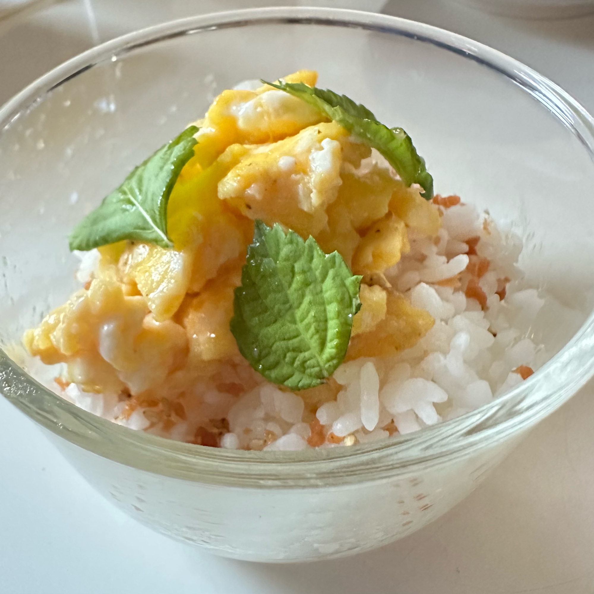 鮭フレークのミニオムライス₊❀̥୭