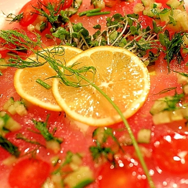 ヘルシーな前菜 びんちょうまぐろのカルパッチョ レシピ 作り方 By Seika A 楽天レシピ ヘルシーな前菜 びんちょうまぐろのカルパッチョ レシピ 作り方 By Seika A 楽天レシピ