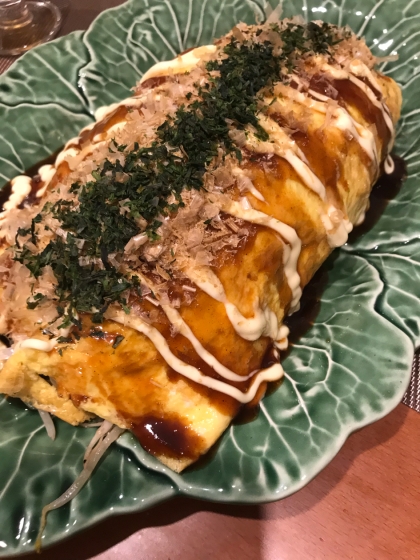 とん平焼きサイコー^ ^ 野菜も卵も入っていて完全食！つまみにバッチリでした♪