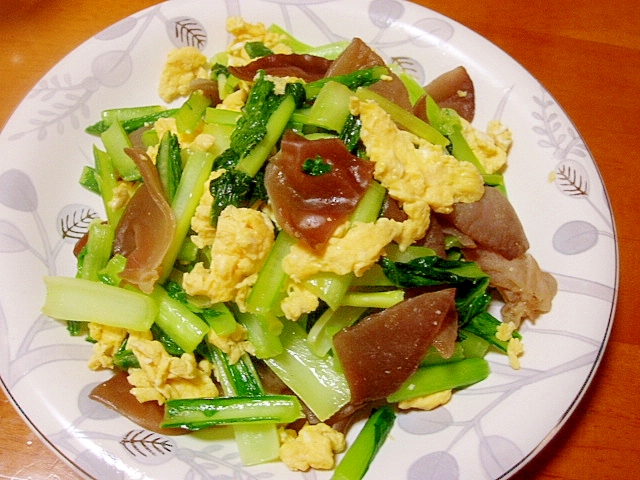 白いお皿に盛り付けられた小松菜のムースーロー