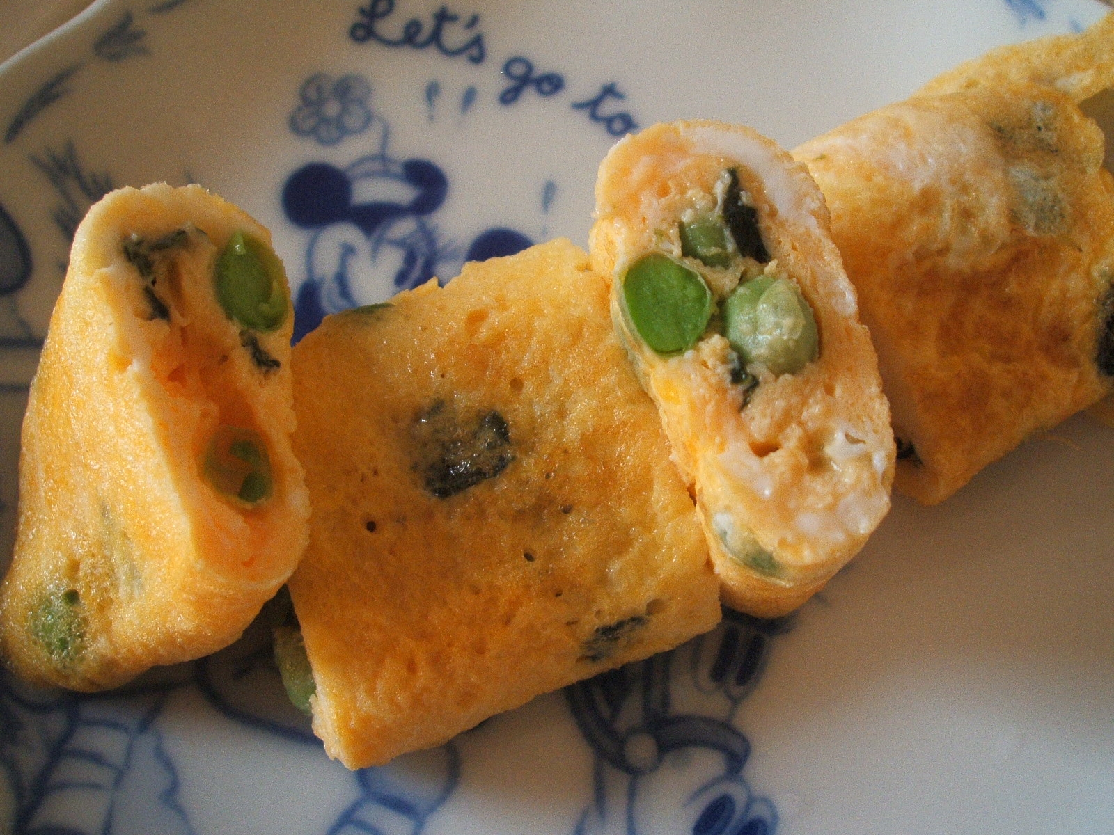 グリンピースと海苔の卵焼き